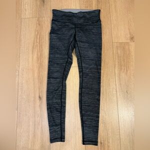 Lululemon Striped Black and Gray Leggings